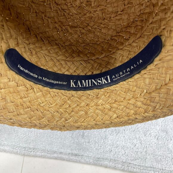 Helen Kaminski Classic 5 Womens OS Tan Raffia Straw Black Ribbon Bow Sun Hat - Picture 9 of 12